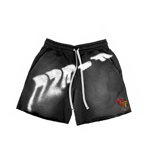 "F.I.E.N.D"  BLK Washed Shorts